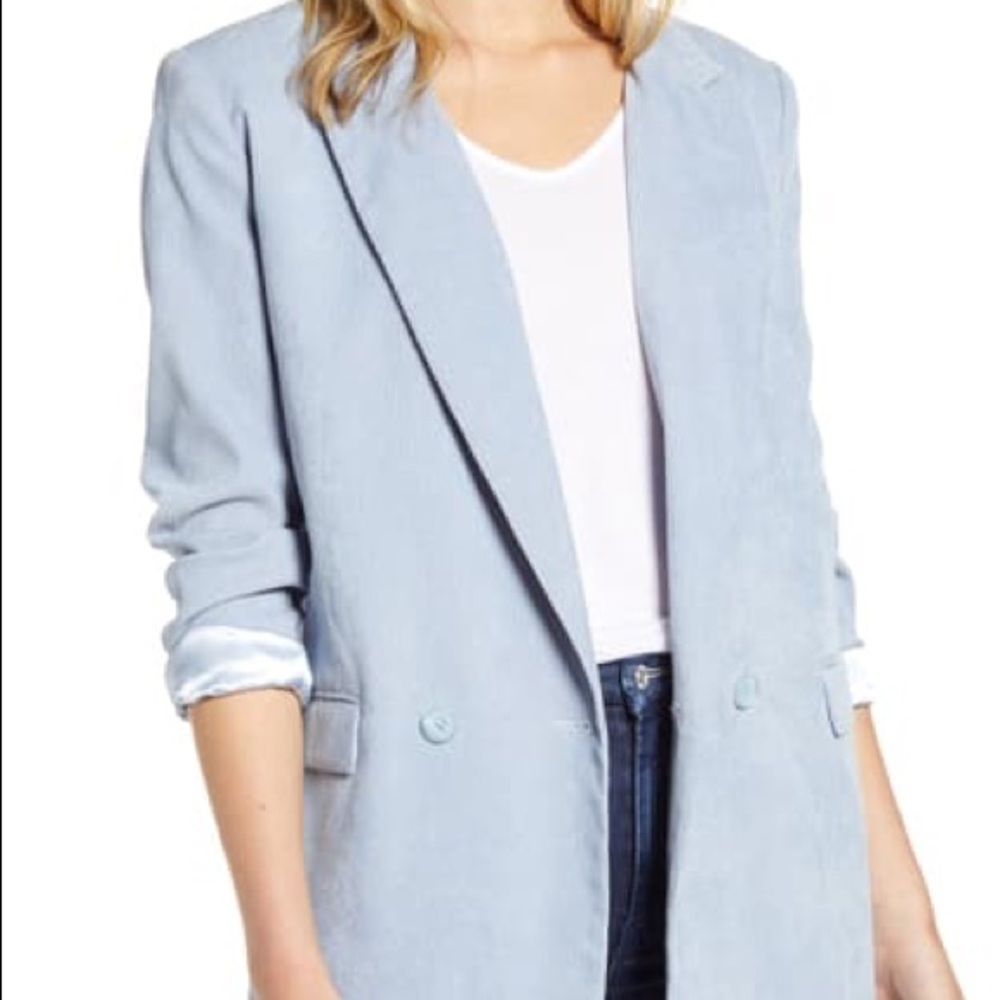 Rebecca Minkoff Maurina Jacket oversized blazer Light Blue Sz 4 NWT